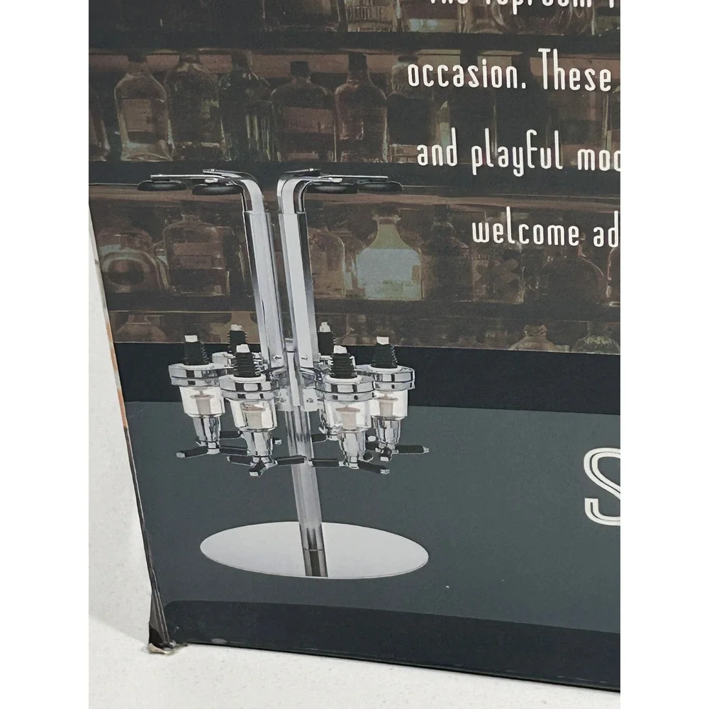 Godinger Taproom Tavern Collection Six Bottle Liquor Dispenser Nickel Plated